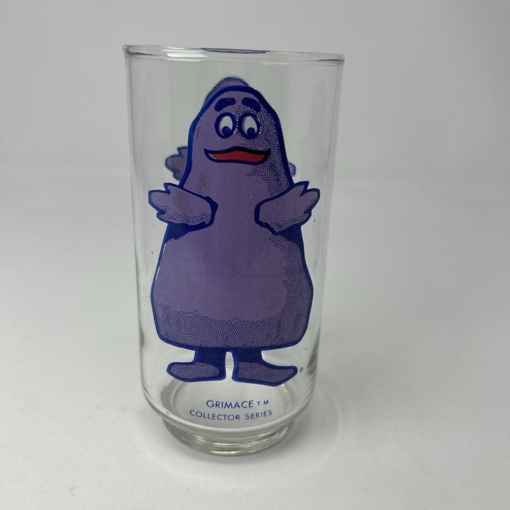 McDonald's Vintage 1977 Collector Series Glass Cup Featuring Purple Grimace